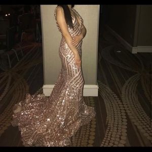 Jovani rose gold dress